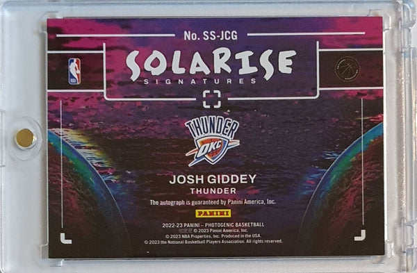 2022 Panini Photogenic Josh Giddey AUTO DIAMOND /75 Solarise Signatures - Rare