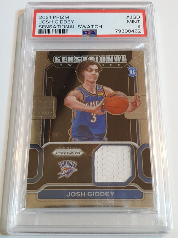 2021 Prizm Josh Giddey Rookie #PATCH Sensational Swatches Jersey - PSA 9 (POP 5)