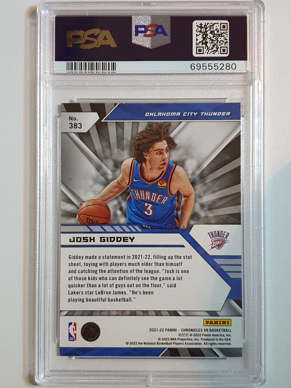 2021 Panini Chronicles Josh Giddey Rookie #383 HOLO XR RC - PSA 9 (POP 6)