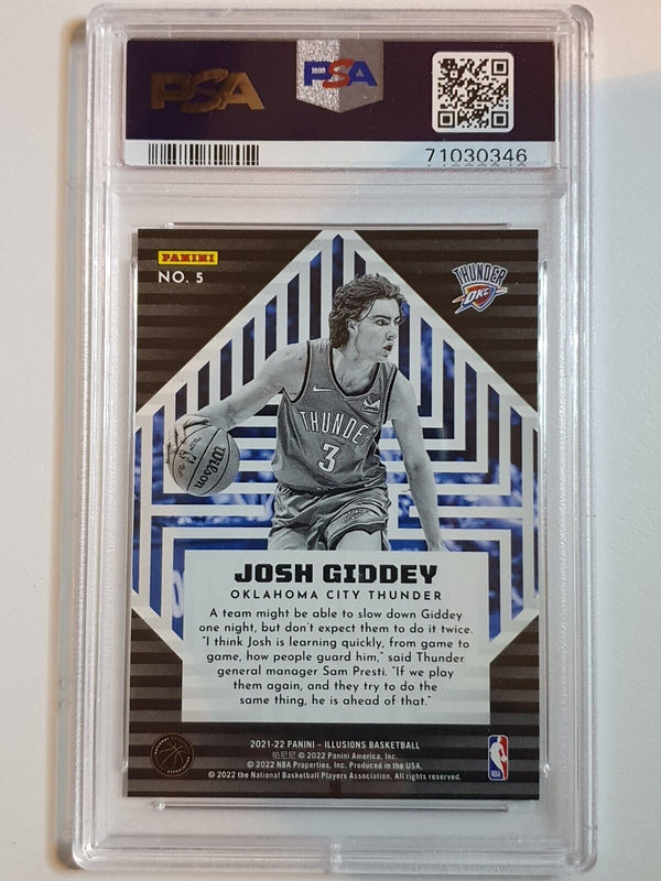 2021 Panini Illusions Josh Giddey Rookie #5 Instant Impact - PSA 10 (POP 2)