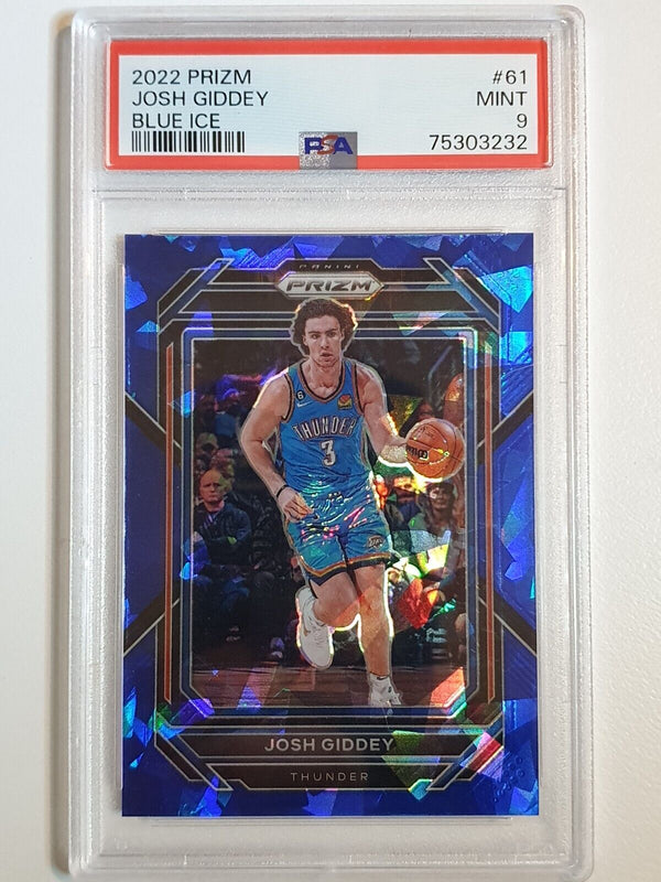 2022 Panini Prizm Josh Giddey #61 BLUE ICE /125 Holo - PSA 9 (POP 3)