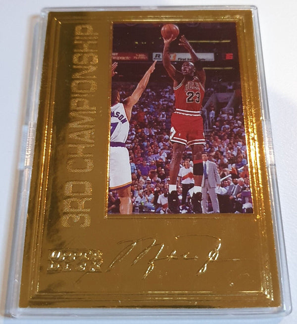 1997 Upper Deck Michael Jordan 22K GOLD CARD 3rd NBA Championship - Rare