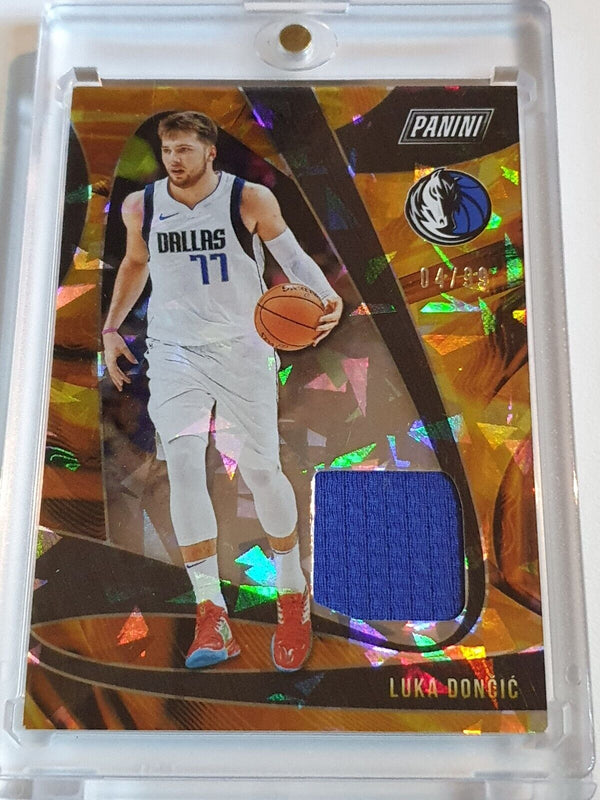 2020 Panini Luka Doncic #PATCH CRACKED ICE /99 Game Worn Jersey - Rare