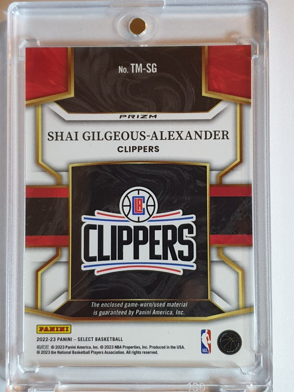 2022 Select Shai Gilgeous-Alexander #PATCH SILVER Holo Game Worn 2 Color Jersey