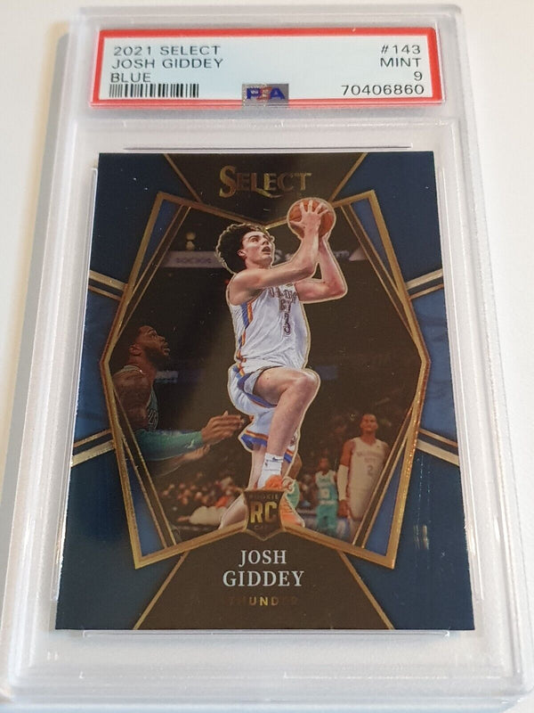 2021 Select Josh Giddey Rookie #143 BLUE Holo Premier Level RC - PSA 9 (POP 8)