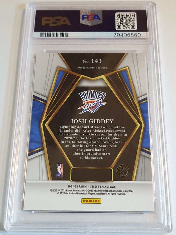 2021 Select Josh Giddey Rookie #143 BLUE Holo Premier Level RC - PSA 9 (POP 8)