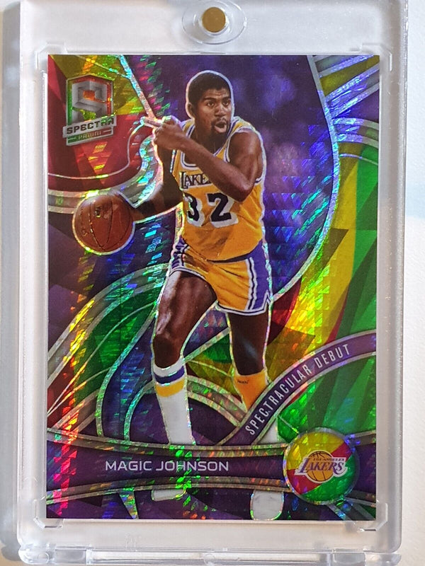 2021 Panini Spectra Magic Johnson #157 RED & GREEN /75 Holo - Ready to Grade