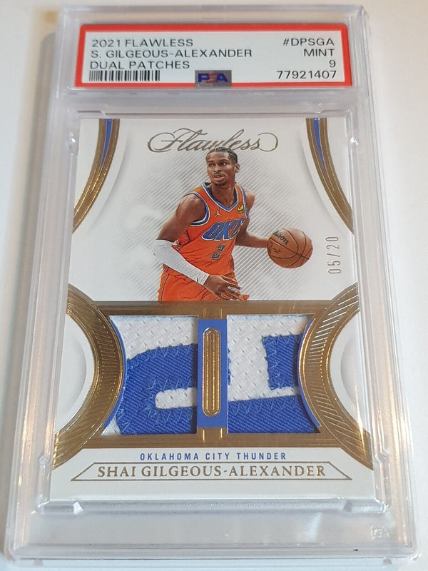 2021 Flawless Shai Gilgeous-Alexander #PATCH /20 Dual Jersey - PSA 9 (POP 2)