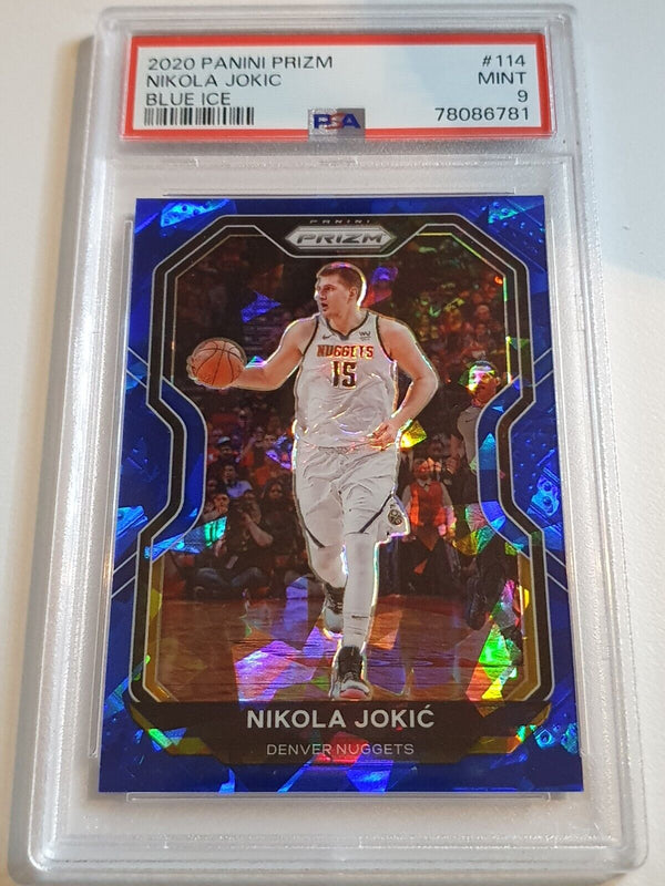 2020 Panini Prizm Nikola Jokic #114 BLUE ICE /125 Prizm - PSA 9 (POP 3)