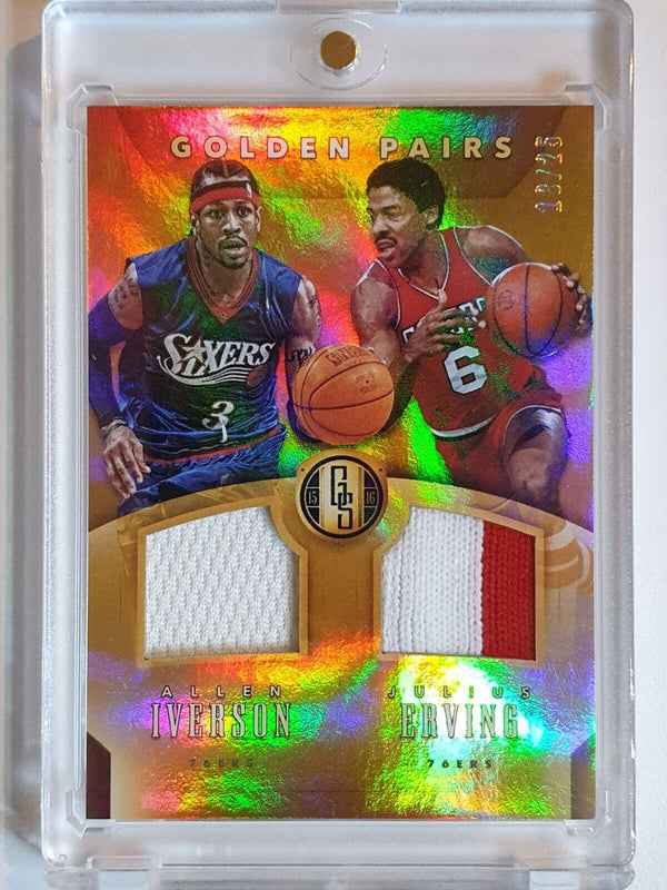 2015 Gold Standard Allen Iverson Julius Erving #PATCH /25 Game Worn Dual Jerseys