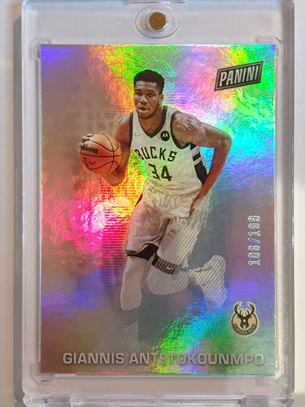 2022 Panini Giannis Antetounmpo #10 SILVER FOIL Holo /199 Father's Day - Rare