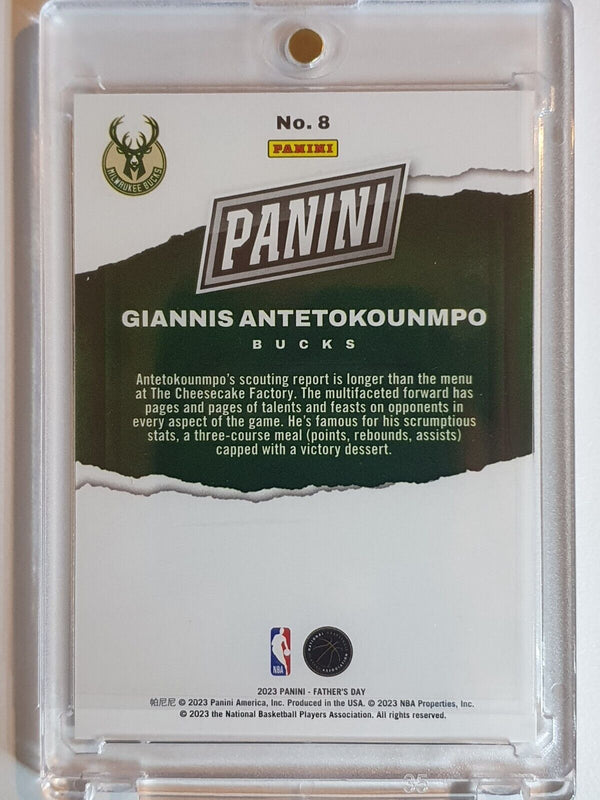 2023 Panini Giannis Antetokounmpo #8 SILVER FOIL Holo /199 Father's Day - Rare
