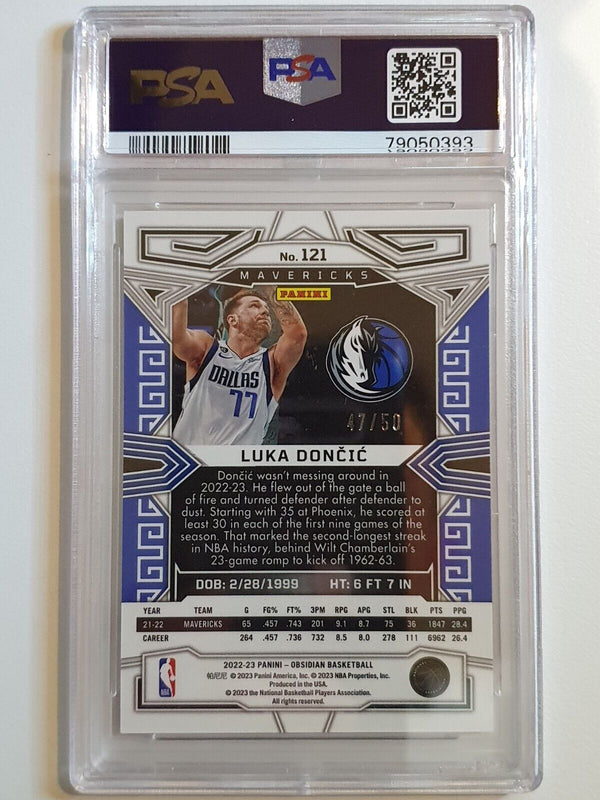 2022 Obsidian Luka Doncic #121 ELECTRIC ETCH ORANGE /50 Holo - PSA 9 (POP 1)