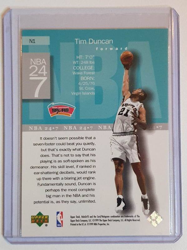 1999 Upper Deck HoloGrFX Tim Duncan #N1 NBA 24/7 - Ready for Grading