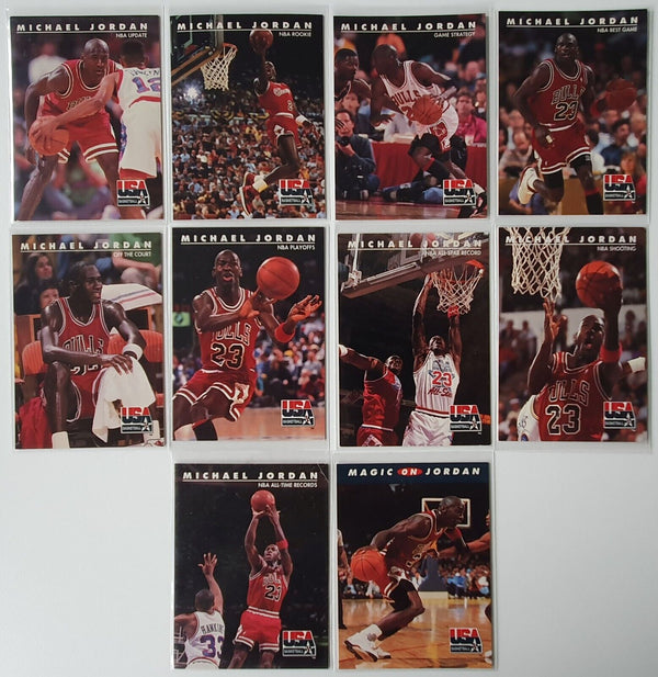 Set of 10 x 1992 Skybox USA Basketball Michael Jordan Complete - Mint