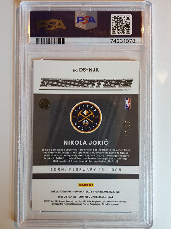 2021 Donruss Optic Nikola Jokic AUTO /99 Dominators Signatures - PSA 9 (POP 6)