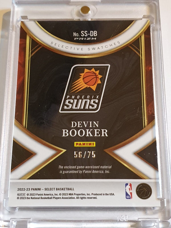 2022 Panini Select Devin Booker #PATCH BLUE Prizm /75 Game Worn Jersey - Rare