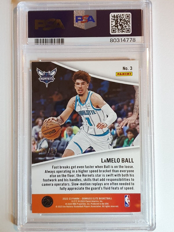 2022 Panini Donruss Elite LaMelo Ball #3 BLUE /99 Holo - PSA 9 (POP 1)