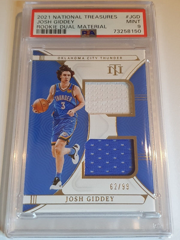 2021 National Treasures Josh Giddey Rookie #PATCH /99 Dual Jerseys PSA 9 (POP 1)