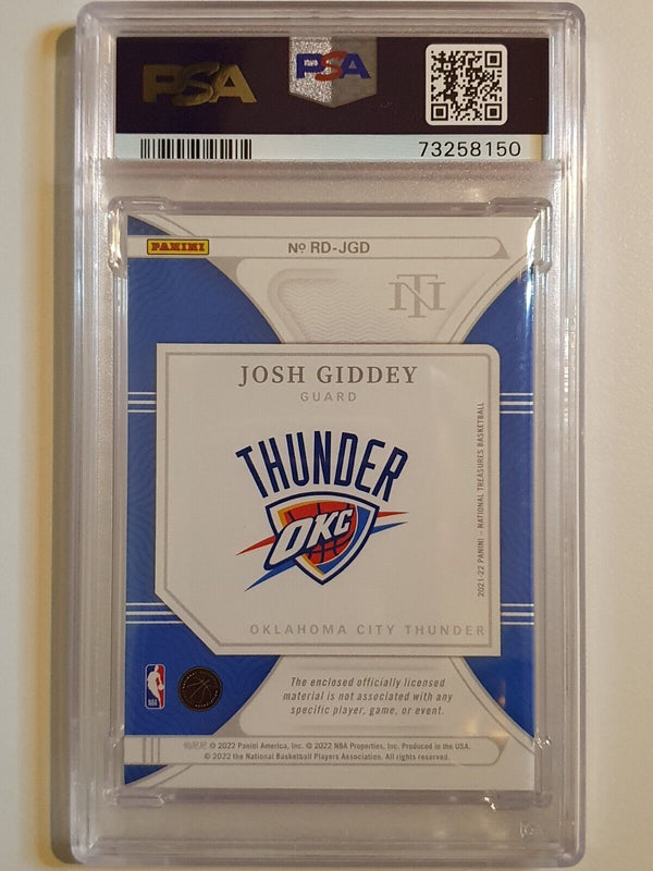 2021 National Treasures Josh Giddey Rookie #PATCH /99 Dual Jerseys PSA 9 (POP 1)
