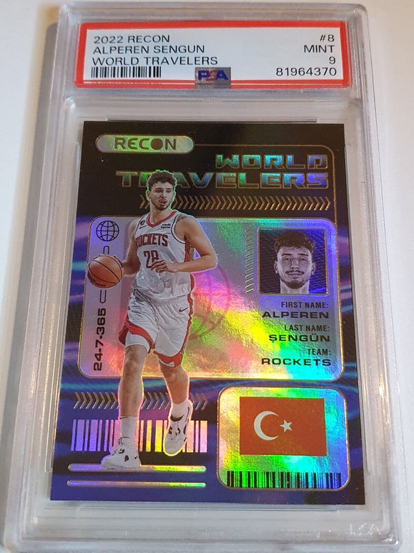 2022 Panini Recon Alperen Sengun #8 HOLO World Travelers - PSA 9 (POP 2)