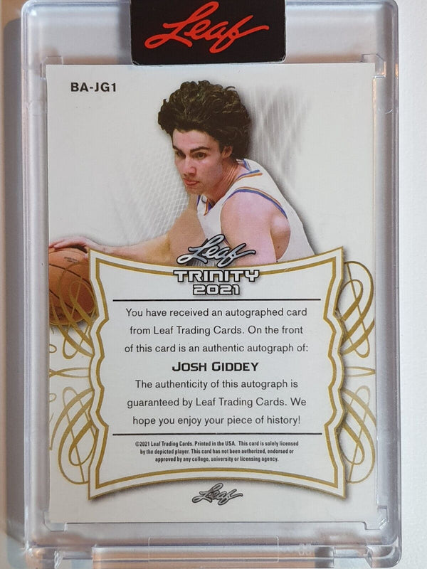 2021 Leaf Memories Josh Giddey Rookie AUTO RED /50 Jersey #XRC - Ready to Grade
