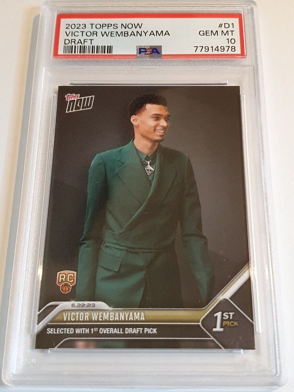 2023 Topps Now Victor Wembanyama Rookie #D-1 Draft RC - PSA 10 (LOW POP)