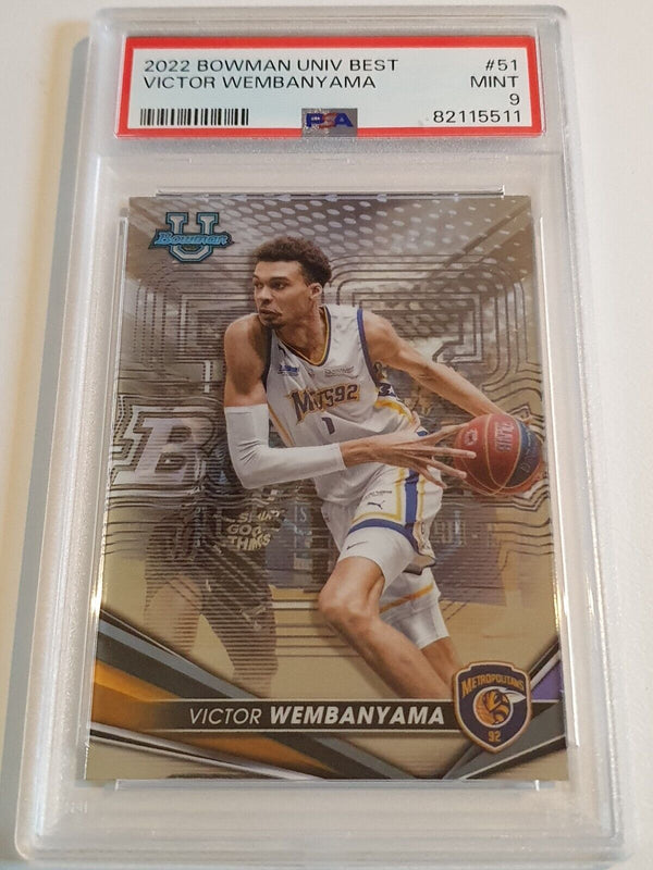 2023 Bowman University Victor Wembanyama Rookie #51 RC - PSA 9 (LOW POP)