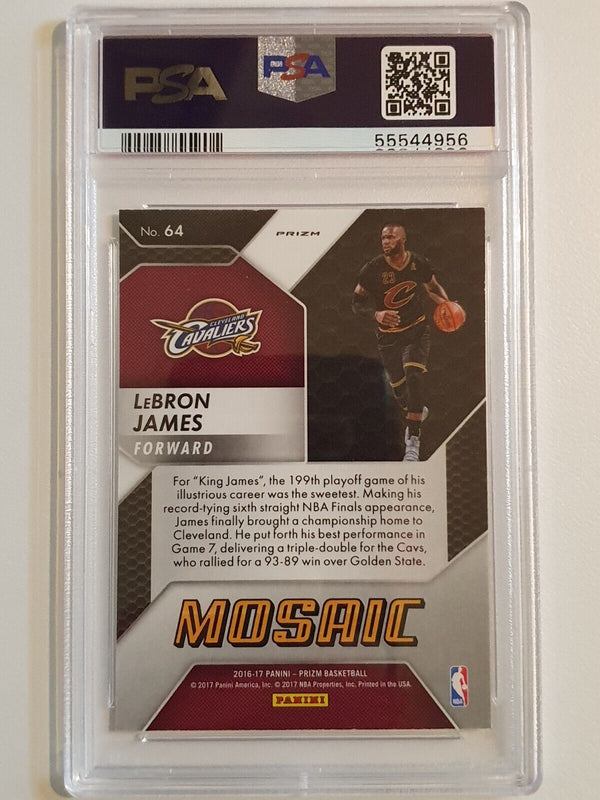2016 Panini Prizm Lebron James #64 MOSAIC Holo - PSA 9 (LOW POP)