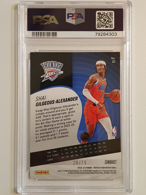 2022 Panini Revolution Shai Gilgeous-Alexander #41 SUNBURST /75 - PSA 9 (POP 1)