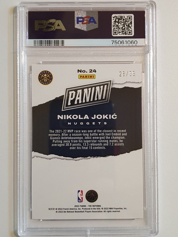 2022 Panini National Nikola Jokic #24 RED /99 Holo Edition - PSA 9 (POP  1)