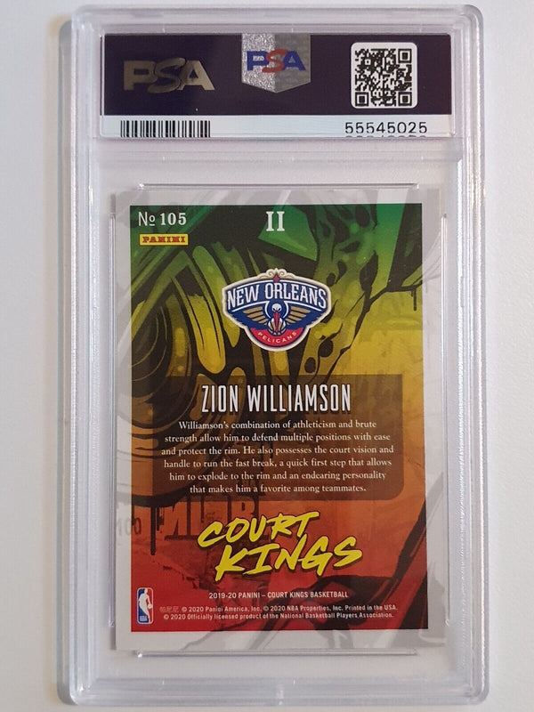 2019 Panini Court Kings Zion Williamson Rookie #105 LEVEL II - PSA 9 (LOW POP)