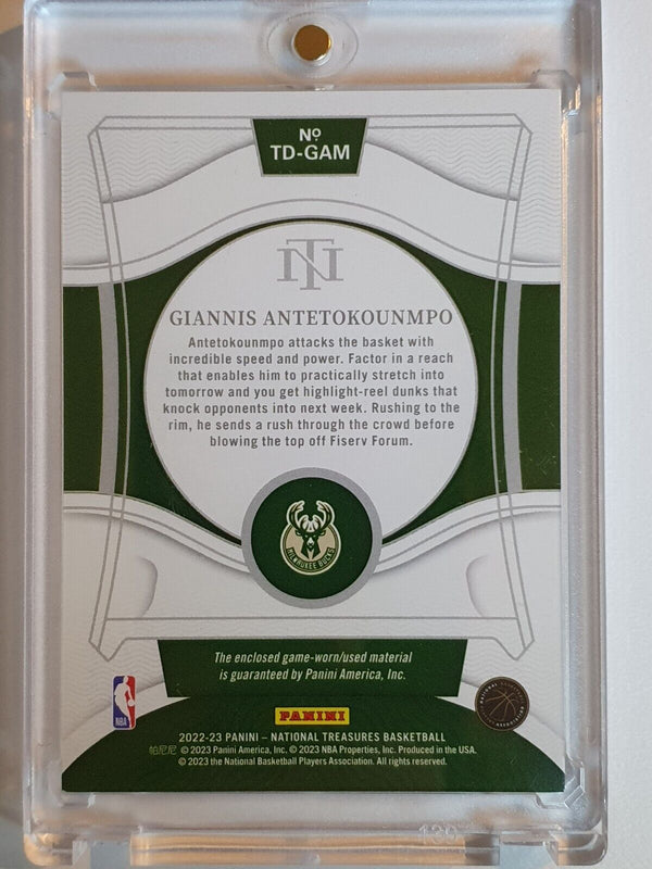 2022 National Treasures Giannis Antetokounmpo #PATCH /99 Game Worn Large Jersey