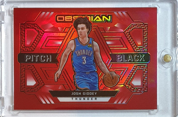 2021 Panini Obsidian Josh Giddey Rookie #21 RED FLOOD HOLO Pitch Black RC - Rare