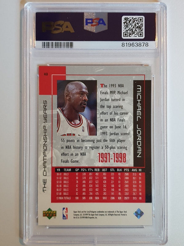 1999 UD MJ Career Collection Michael Jordan #43 - PSA 9 (POP 4)
