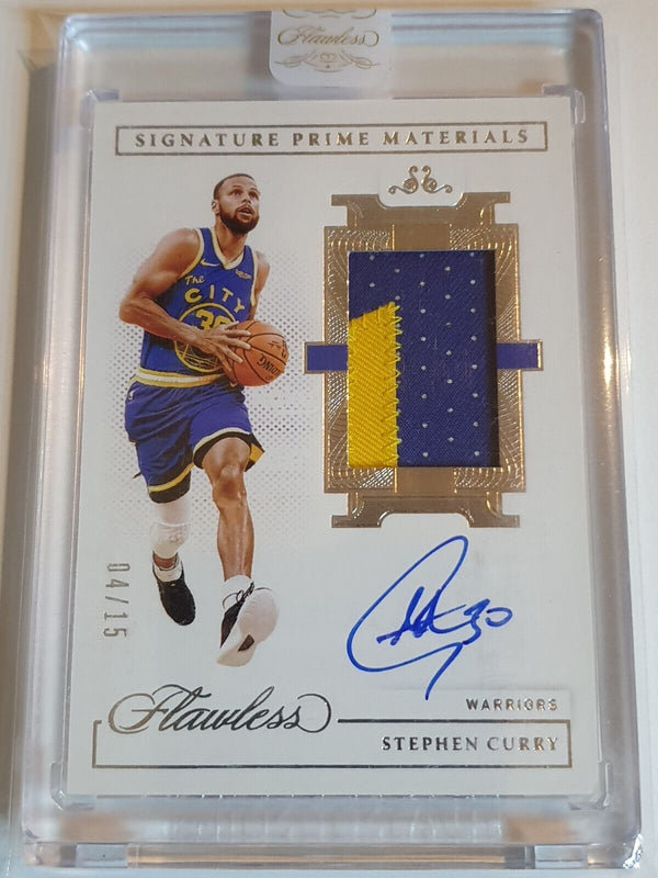 2020 Flawless Stephen Curry #PATCH AUTO PRIME /15 Game Jersey - Panini Sealed