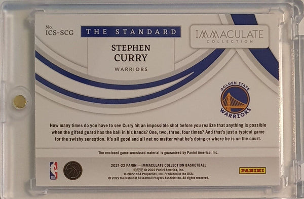 2021 Panini Immaculate Stephen Curry #PATCH /25 Game Worn Jumbo Jersey - Rare