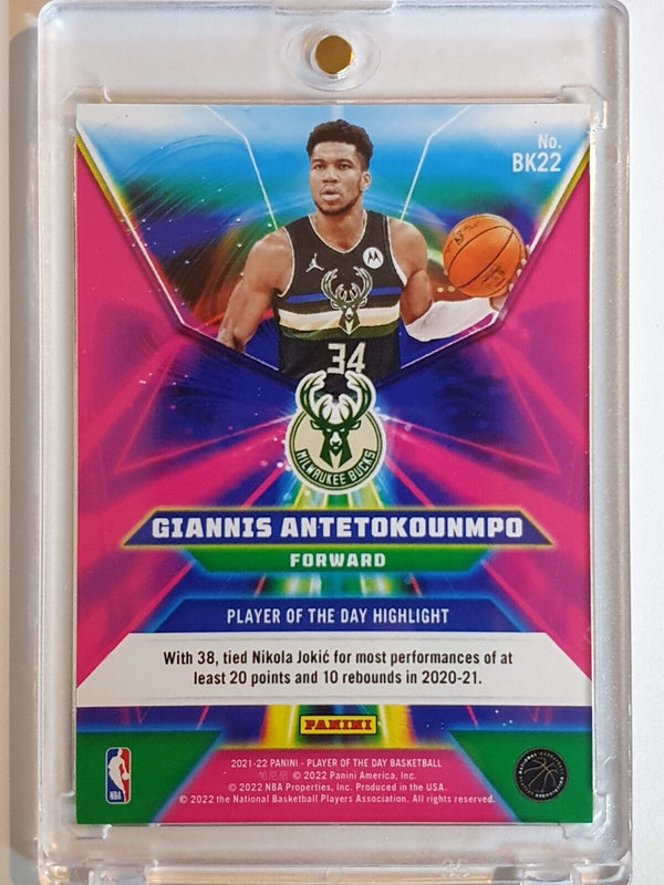 2021 Panini Giannis Antetokounmpo #BK22 COLOR MATRIX /99 Prizm Player of the Day