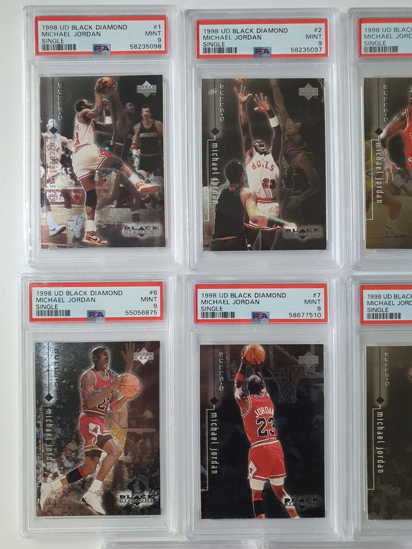 1998 Upper Deck Black Diamond Michael Jordan COMPLETE SET of 14 - PSA 9 (All)