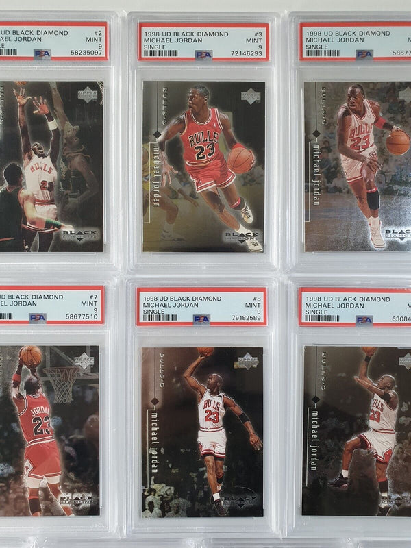 1998 Upper Deck Black Diamond Michael Jordan COMPLETE SET of 14 - PSA 9 (All)