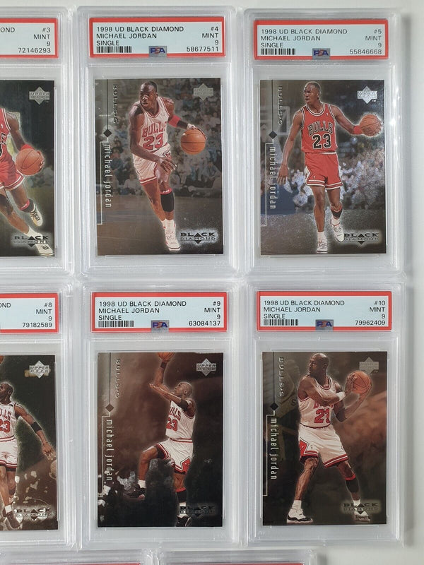 1998 Upper Deck Black Diamond Michael Jordan COMPLETE SET of 14 - PSA 9 (All)