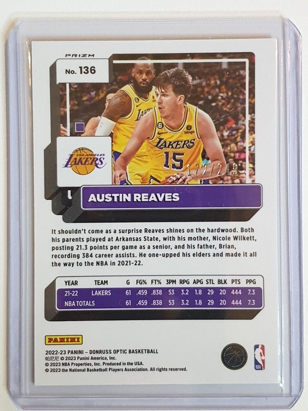 2022 Donruss Optic Austin Reaves #136 PREMIUM SCOPE /249 Holo - Ready to Grade