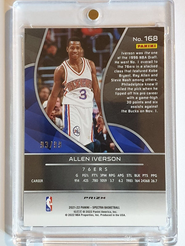 2021 Panini Spectra Allen Iverson #168 CELESTIAL /99 Prizm - Ready to Grade