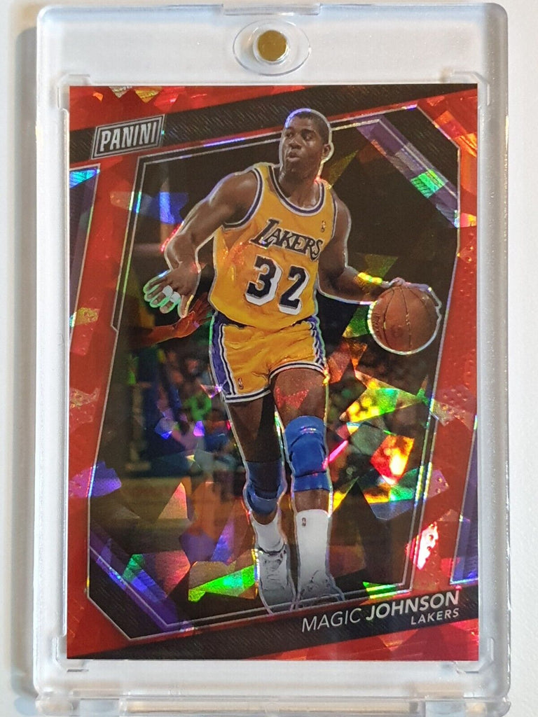 rare magic johnson cards 2023 Panini The National VIP Magic Johnson #23 RED SPARKLE /199 Holo