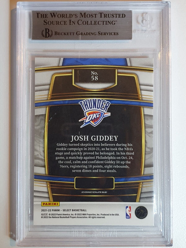 2021 Panini Select Josh Giddey Rookie #58 BLUE Holo RC - BGS 9 (POP 1)