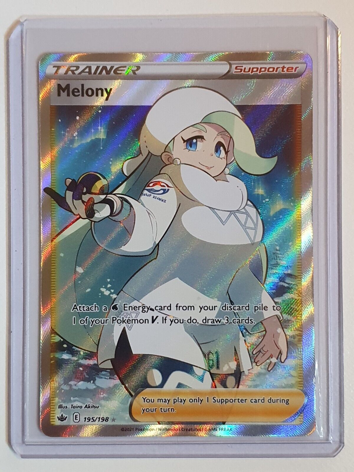 pokemon melony card 2021 Pokemon Melony 195/198 Full Art Chilling Reign