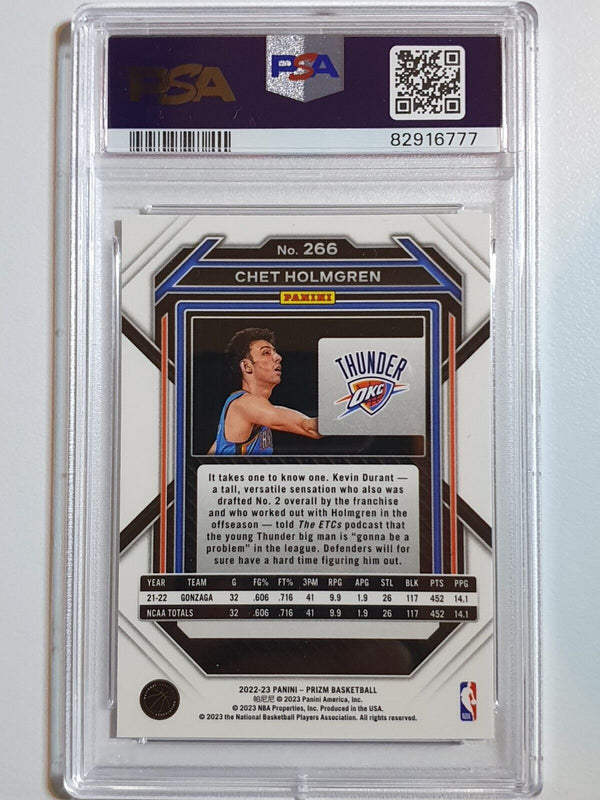 2022 Panini Prizm Chet Holmgren Rookie #63 RC - PSA 9 (LOW POP)