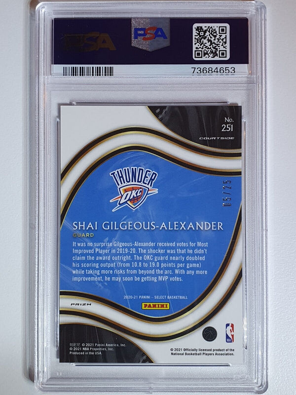 2020 Select Shai Gilgeous-Alexander #251 BLUE DISCO /25 Prizm - PSA 9 (POP 4)