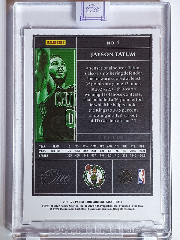 2021 Panini One and One Jayson Tatum #1 PURPLE /25 Holo - Factory Sealed