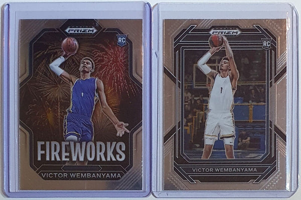 2023 Panini Prizm Draft Picks Victor Wembanyama LOT of 2 Rookie #1 #2 RC - Rare
